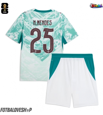 Portugalsko Nuno Mendes #25 Dětské Venkovní Dres MS 2026 Krátký Rukáv (+ trenýrky)